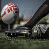 Chaussure de football rugby sport santé Wizwedge Wave mixte noire portée à crampons vissés pour appuis rapides
